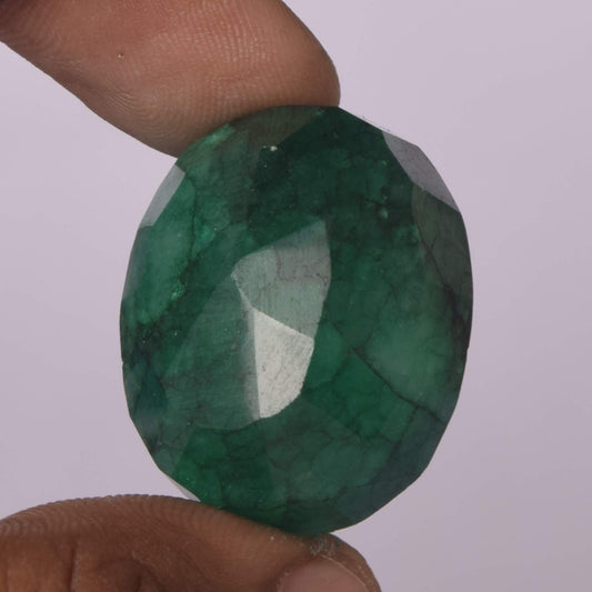 GEMHUB Loose Gemstones Real For Jewelry Making 71.30 Carat Emerald Oval Green Emerald Natural Gemstone for Jewelry Pendants