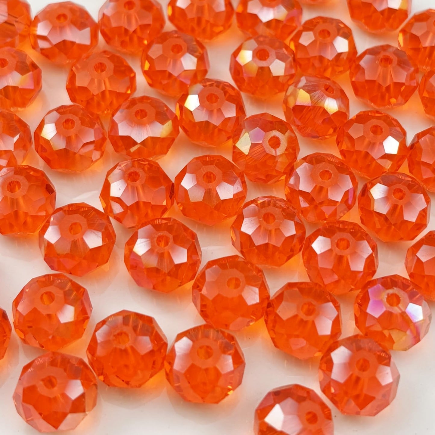 YHYPOCI 400pcs 4mm Crystal Glass Beads for Crafts Faceted Rondelle Glass Beads for Jewelry Making Crystal Spacer Beads for Necklaces Bracelets Earrings DIY Craft(Orange AB)