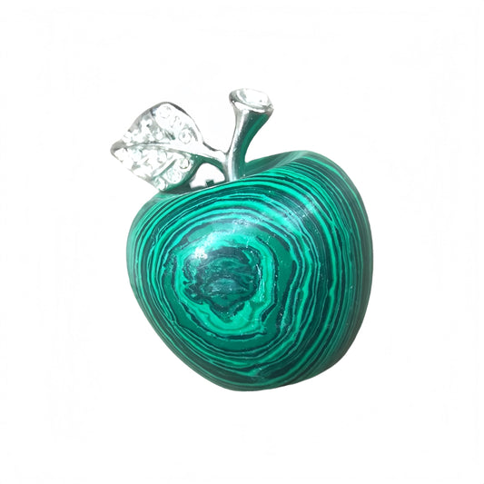 Sunshcat Synthetic Malachite 1.18 Inchs Apple Crystal and Healing Stone Statues,Room Decoration Christmas Decorations Thanksgiving Gifts Office Gifts Collectibles