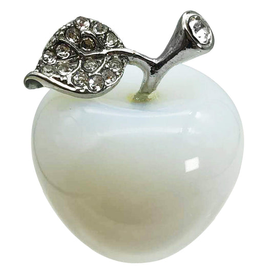 Casaper Synthetic Opalite Apple Figurine Pocket Stone Fruit Sculpture Healing Crystal Statue Home Decoration 1.3" Tall