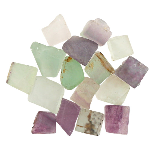 CRYSTALINES 100CT, Wholesale Natural Raw Multi Fluorite Gemstone, Untreated Rough Stone, Bulk Loose Supplies-Jewelry Making, DIY Crafts, Chakra Healing Crystals, Birthstone, Gem Collection, 30-35pcs
