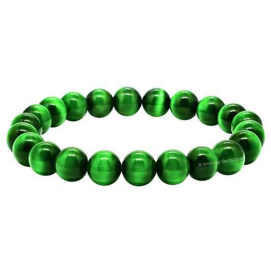 Amazing Gemstone Crystal Bracelet for Women Men's Gifts - Protection Healing Crystal Bracelet - 8mm Gemstone Beaded Stretchable Bracelet Pulseras Para Hombres Mujer Stocking Stuffers Mothers Day Gift (Green Tiger Eye)