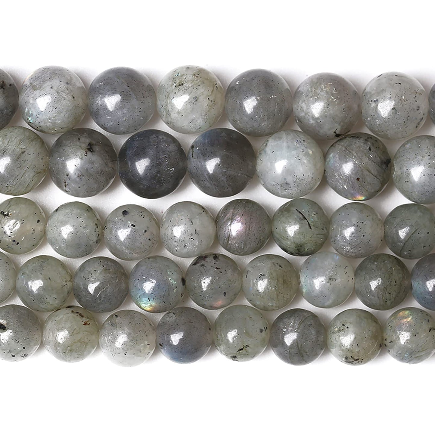 6MM 61PCS Natural Stone Gray Labradorite Larvikite Crystal Beads for Jewelry Making DIY Bracelet