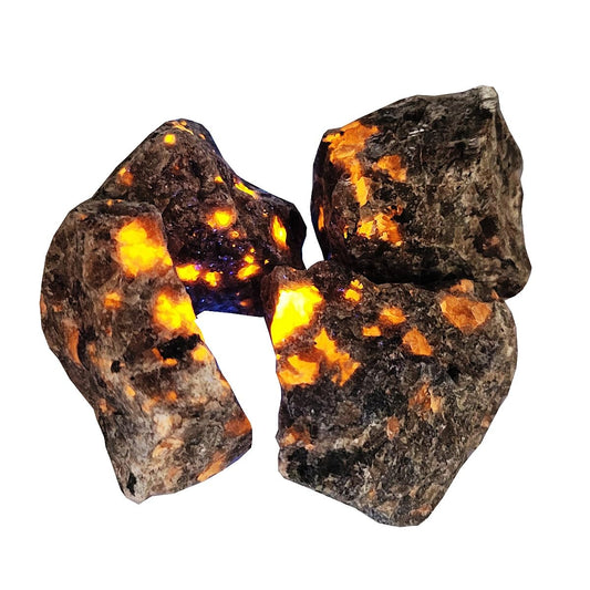 Natural Raw Crystals Rough Stones Rocks for Tumbling Polishing Cabbing Gemstones Crystals and Healing Stones for Wicca Reiki,Fountian Rocks for Decorations (Flame Yooperlite)
