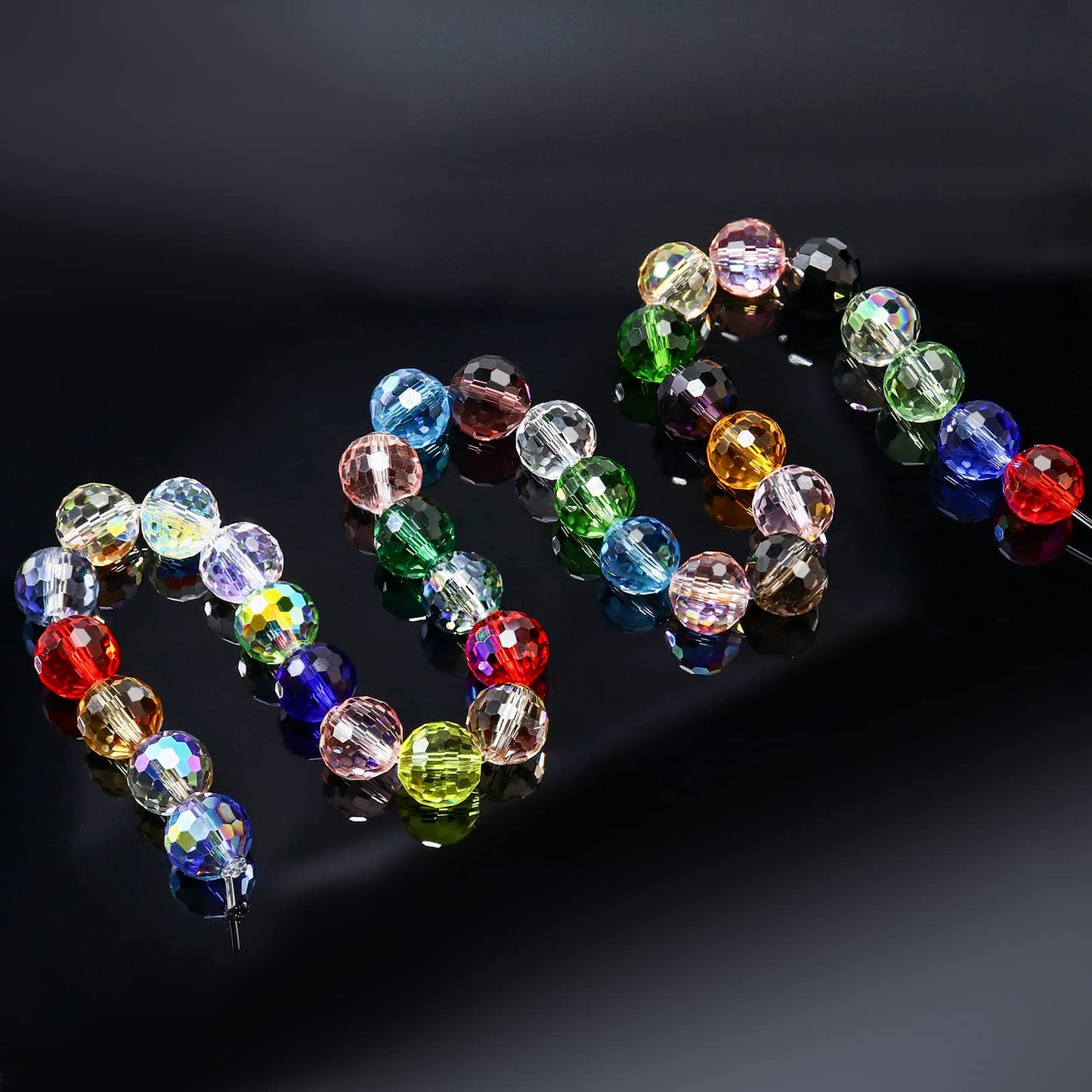 Dowarm 100PCS 8MM Crystal Glass Beads for Jewelry Making, Topaz Faceted Crystal Beads for Crafts Bracelet Wind Chimes Suncatcher, #5003 Rondelle Spacer Beads, Loose Gemstones