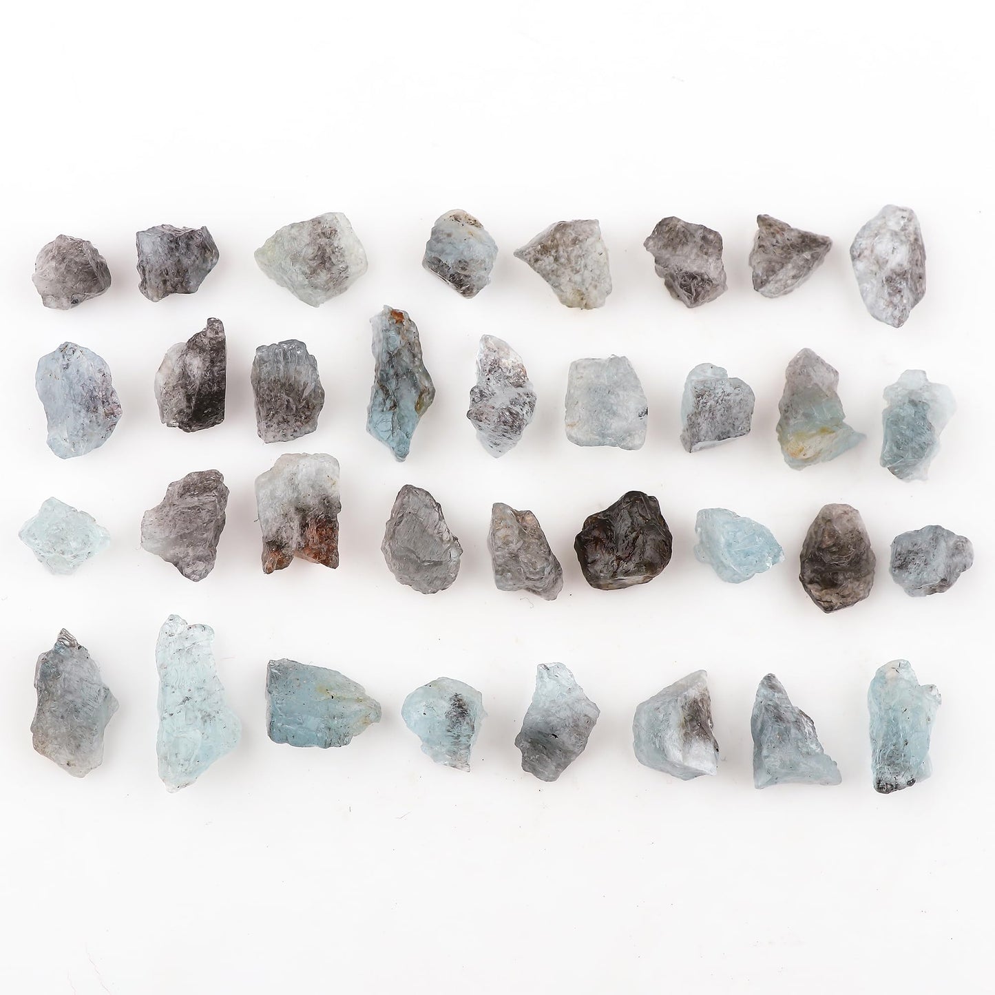 ColouredRocks Moss Aquamarine (100cts) (30-32pcs) (8-16mm) Natural Raw Crystals, Loose Gemstone, Wholesale Rough, Jewelry Making Supply, Chakra Healing Stones, DIY Craft, Gem Collection