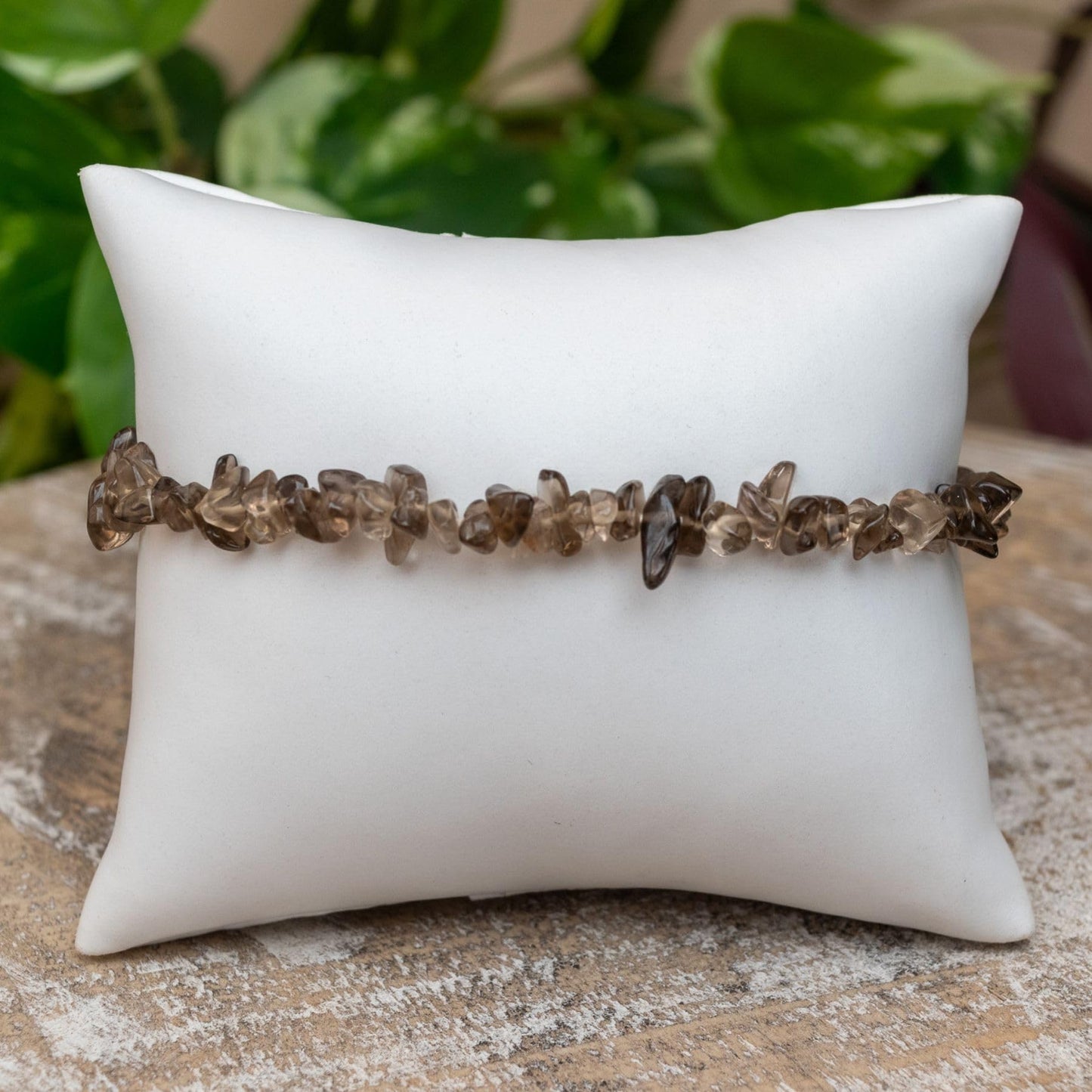 Smoky Quartz Natural Gemstone Bracelets, Chakra Crystal Healing Chip Stretch Bracelets, Gemstone Polished Irregular Crystals, Crystal Irregular Chips Beads Stretch Bracelets (Smoky Quartz)