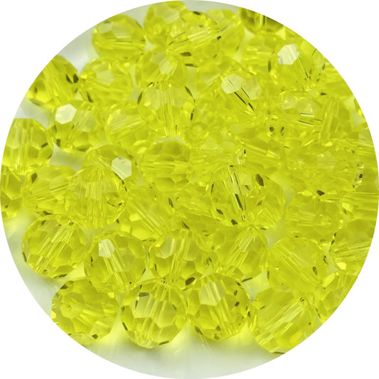 Xinhongo Crystal Glass Beads 100 Pieces 8mm Round Faceted Glass Spacer Beads for Jewelry Making Bracelet Earring Necklace DIY Craft Supplies(Gold Yellow)
