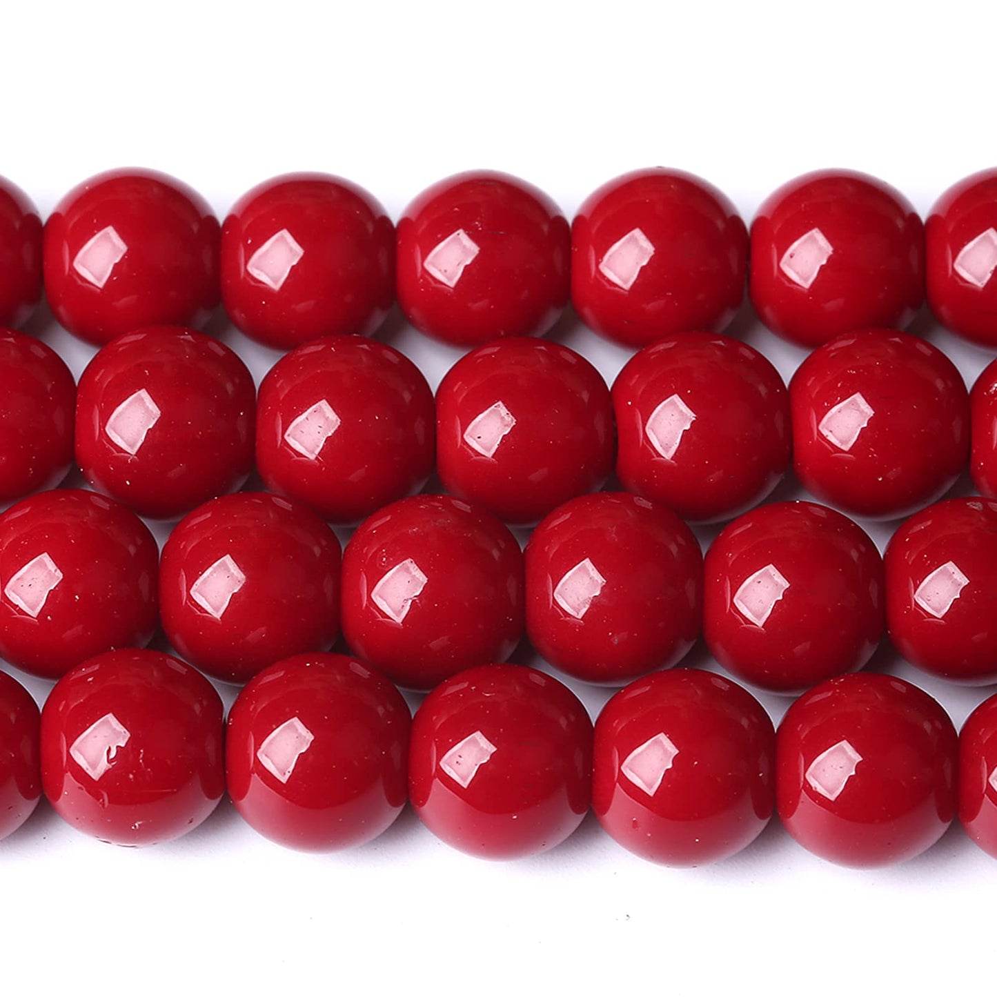12MM 32PCS Dark Red Glass Crystal Loose Beads for Jewelry Making DIY Bracelet