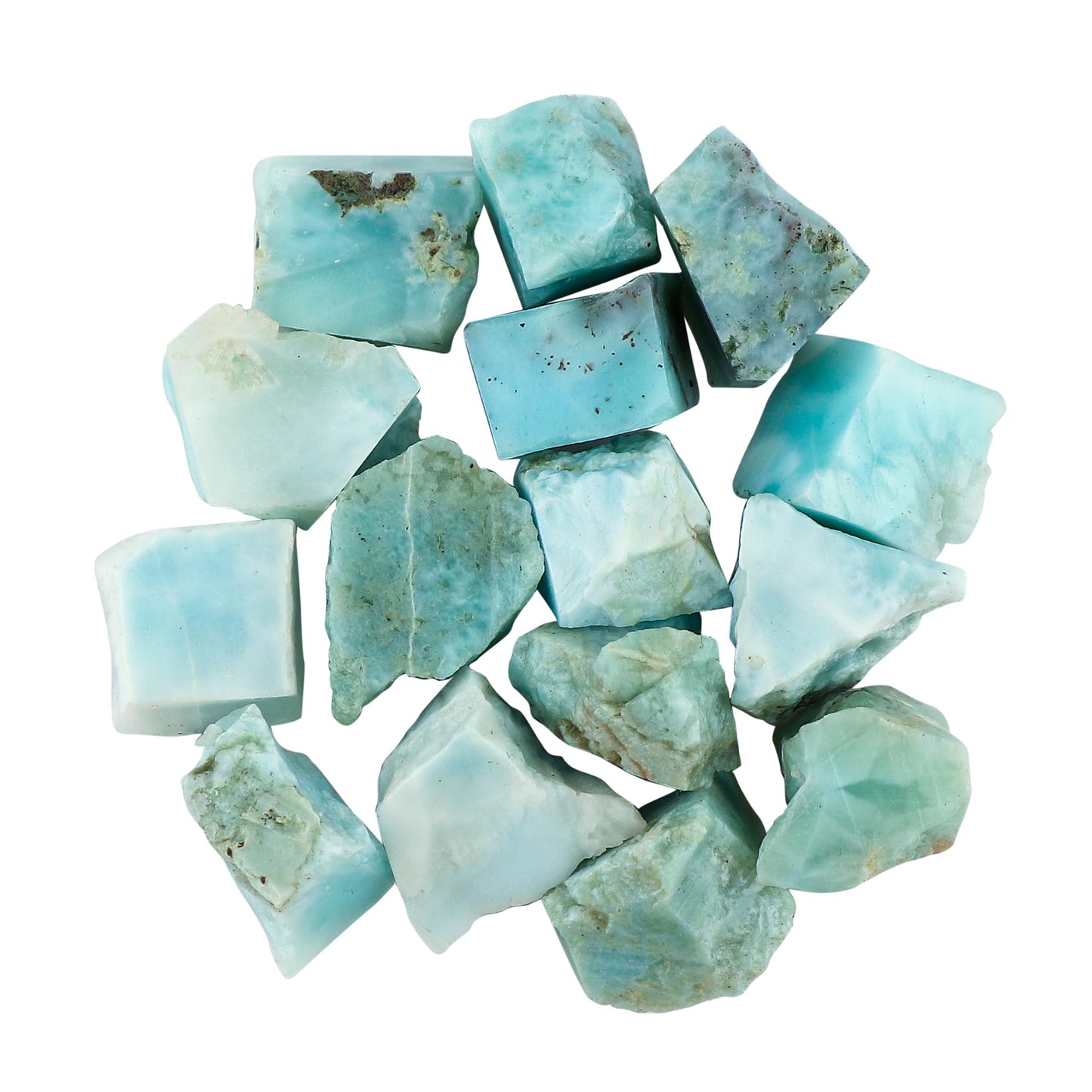 CRYSTALINES 5pcs, Wholesale Natural Raw Sky Blue Larimar Gemstone, Assorted Untreated Rough Stone, Bulk Loose Supplies, DIY Crafts-Jewelry Making, Wire Wrapping, Birthstone, Gem Collection