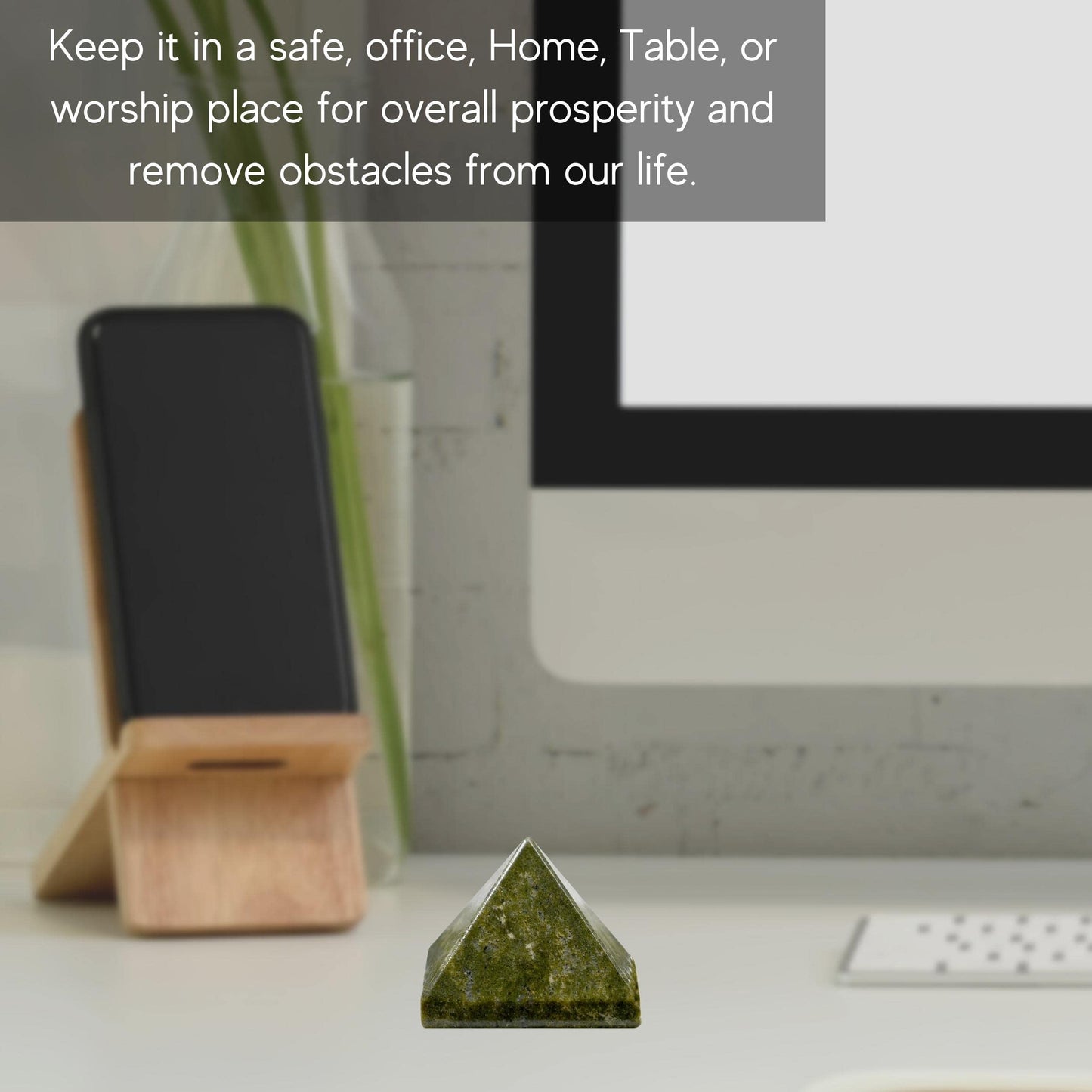 Amazing Gemstone Vesuvianite Pyramid Crystal Healing Stones - 1" Great Pyramid Figurine of Natural Stone Pyramid for Meditation, Reiki, Chakra Balancing and Crystal Pyramids Grid