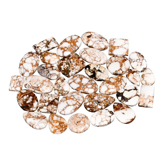 Natural Wild Horse Magnesite Gemstone- Healing Crystals for DIY Jewelry Making -Loose Natural Cabochon -Perfect for Crafting Unique Jewelry Designs Gift for Her, Mother and Wife (5 pcs, 25-35 mm)