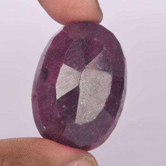Natural Red Ruby Stone,Cetrtified Red Colored Ruby Stone 95.50 Carat Red Ruby Oval Faceted Shape Gemstone EW-394
