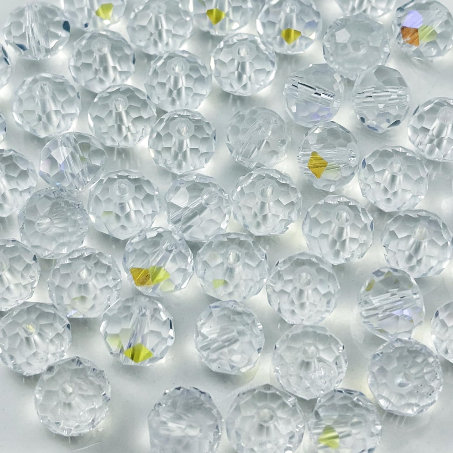 YHYPOCI 400pcs 4mm Crystal Glass Beads for Crafts Faceted Rondelle Glass Beads for Jewelry Making Crystal Spacer Beads for Necklaces Bracelets Earrings DIY Craft(Crystal AB)