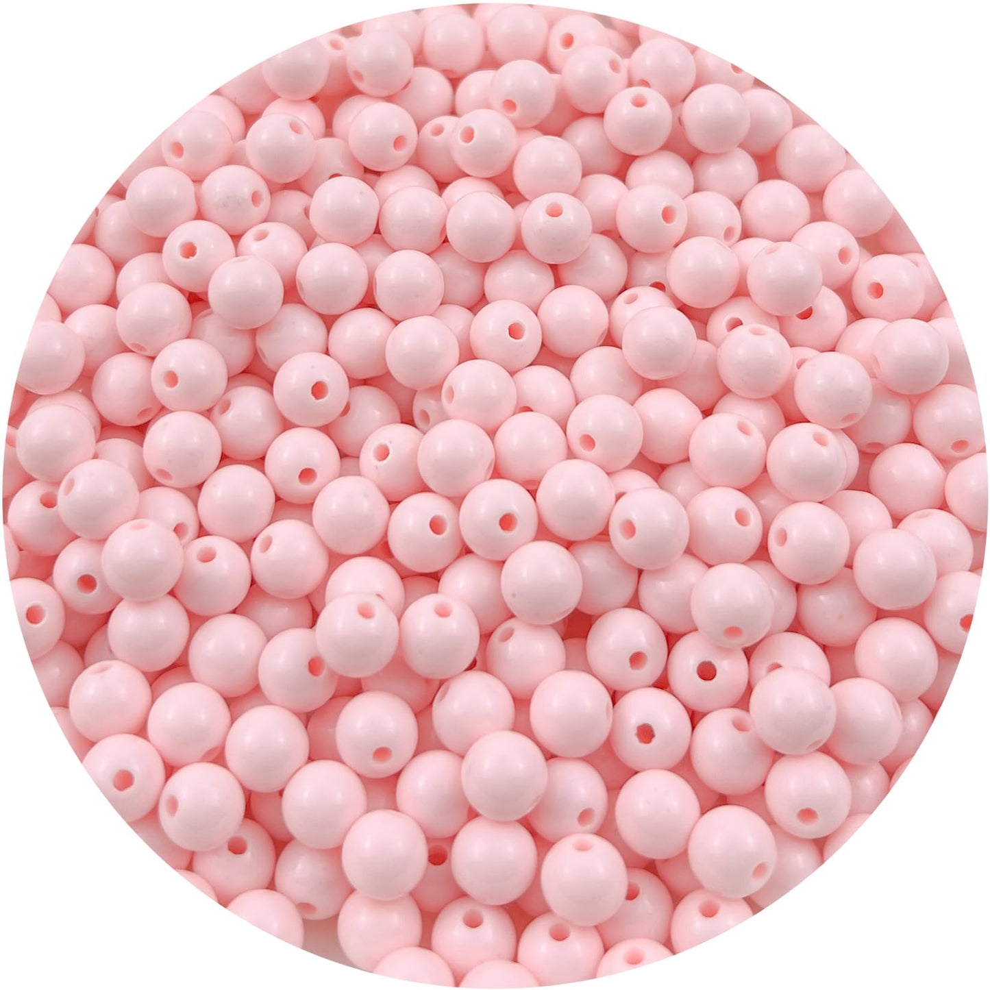 Mulutoo 1000Pieces 6MM Acrylic Round Beads Round Acrylic Balls Chunky Beads Smooth Spacer Plastic Pastel Beads Craft Beads for Necklace and Bracelet Making Crafting Supplies(178-light Pink)