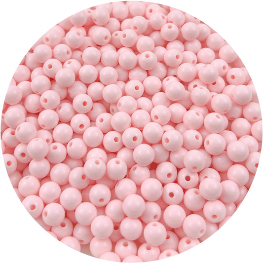 Mulutoo 1000Pieces 6MM Acrylic Round Beads Round Acrylic Balls Chunky Beads Smooth Spacer Plastic Pastel Beads Craft Beads for Necklace and Bracelet Making Crafting Supplies(178-light Pink)