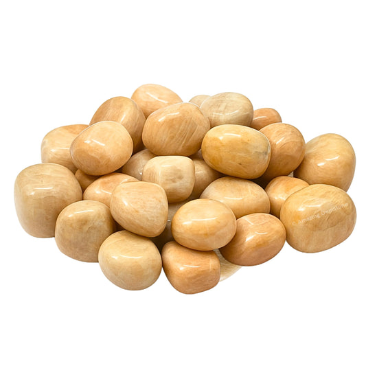 Amazing Gemstone Cream Moonstone Crystals and Healing Stones Tumbled - 1000+ Carats Cream Moonstone Stone,Healing Stones for Energy Balance,Stress Relief - Premium Polished Gems Rocks for Meditation