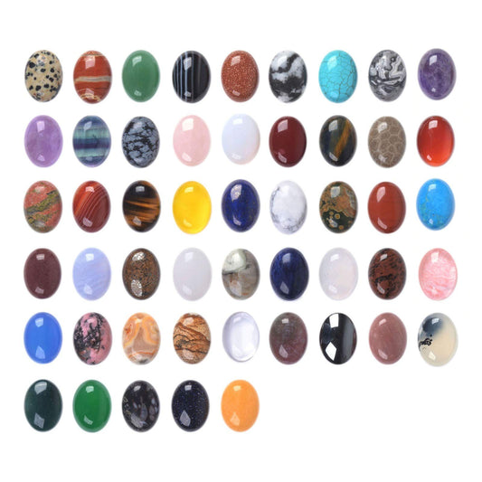 Wholesale Lot 24pcs Multi-color 20mm Gemstone Oval Cab Cabochon For Jewelry Making