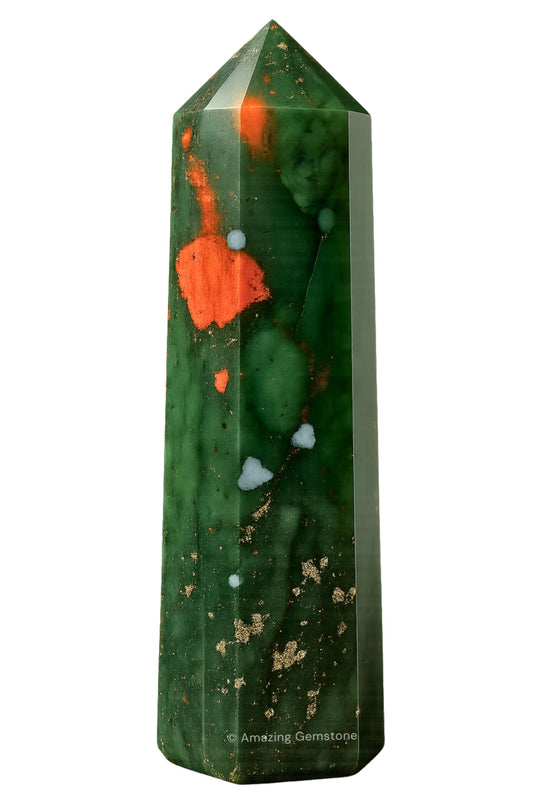 Amazing Gemstone African Bloodstone Crystal Towers ~ Natural Healing Crystal Point Obelisk for Reiki Healing and Crystal Grid (2" to 3" Inch)