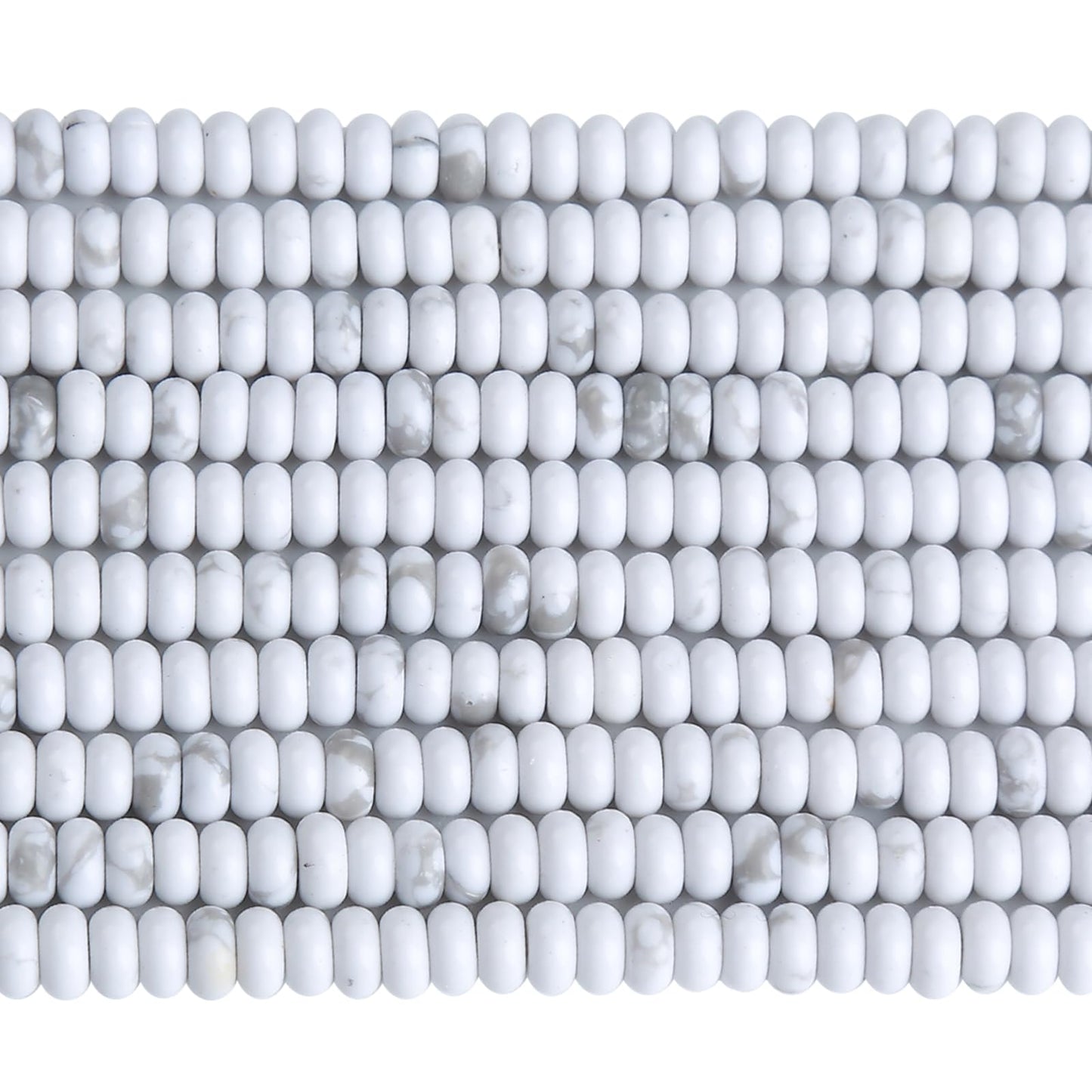 2x4MM 150PCS White Turquoise Howlite Tube Rondelle Abacus Disk Spacer Loose Beads for Jewelry Making