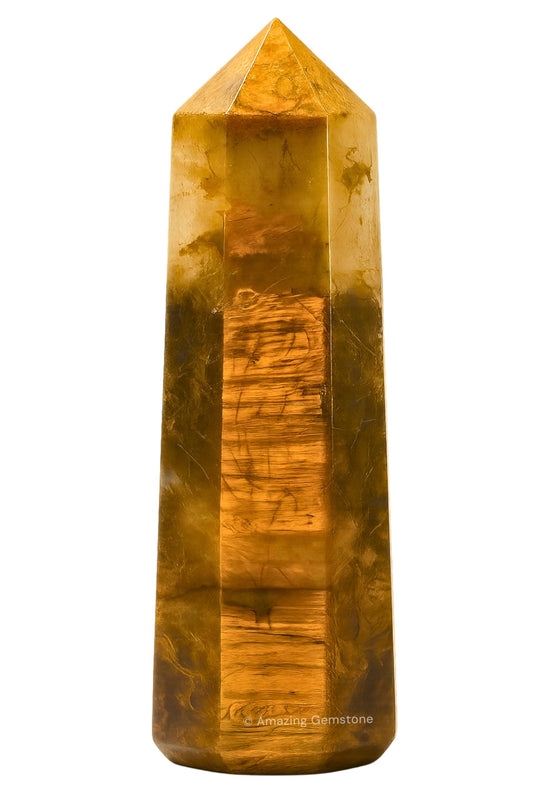 Amazing Gemstone Nellite Crystal Towers ~ Natural Healing Crystal Point Obelisk for Reiki Healing and Crystal Grid (3" to 4" INCH)