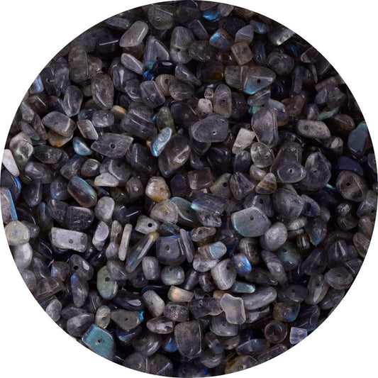 Natural Chip Stone Beads 5-8mm Spectrolite About 400 Pieces Irregular Gemstones Healing Crystal Loose Rocks Bead Hole Drilled DIY for Bracelet Jewelry Making Crafting (5-8mm, Spectrolite)