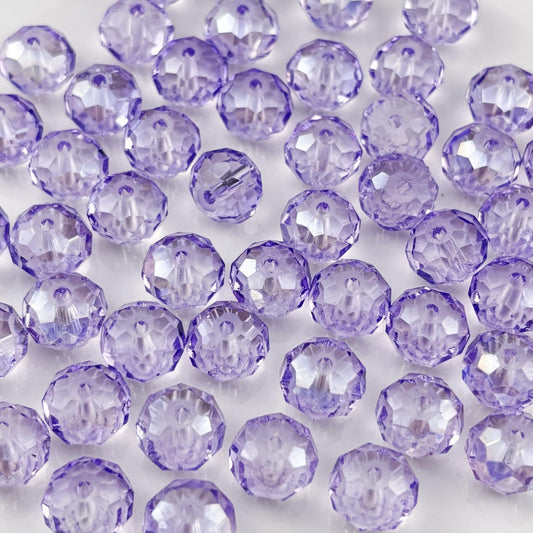 YHYPOCI 100pcs 8mm Crystal Glass Beads for Crafts Faceted Rondelle Glass Beads for Jewelry Making Crystal Spacer Beads for Necklaces Bracelets Earrings DIY Craft(Crystal Purple AB)