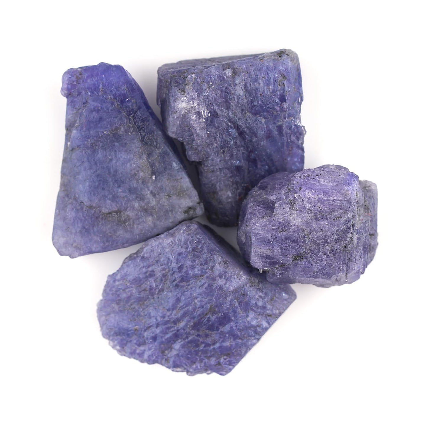 CRYSTALINES 5pcs Wholesale Natural Raw Blue Tanzanite Gemstone, Assorted Rough Stones, Big Rocks, DIY Crafts-Jewelry Making, Bulk Loose Supplies, December Birthstone, Gem Collection