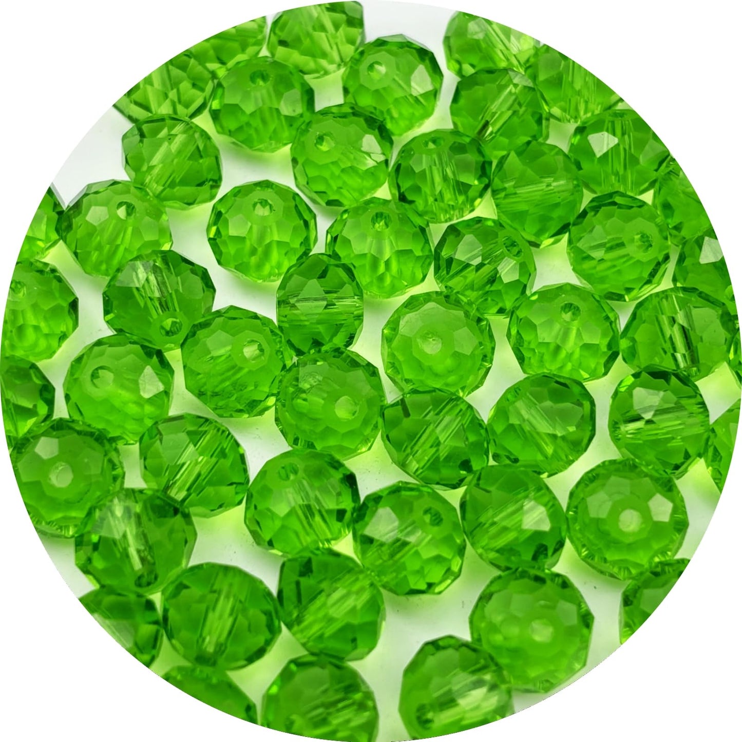 YUEXIGO 600pcs 3mm Crystal Glass Beads for Jewelry Making, Faceted Rondelle Glass Spacer Beads for Wind Chimes Bracelet Earring Necklace DIY Craft(Grass Green)