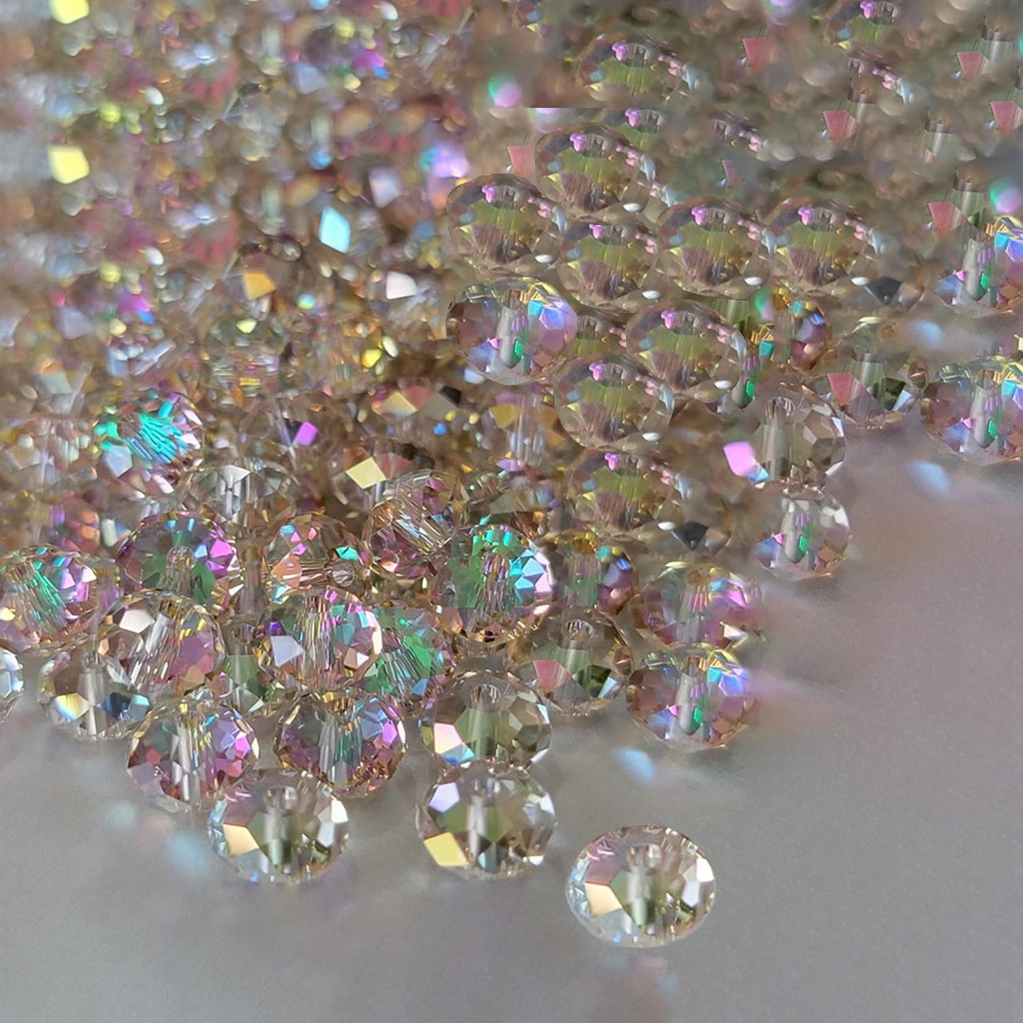 Laopottbeads 1200Pcs 4mm 4 for Jewelry Making Beads for Bracelets Necklace Pendants Making Supplies(Silver Champagne)