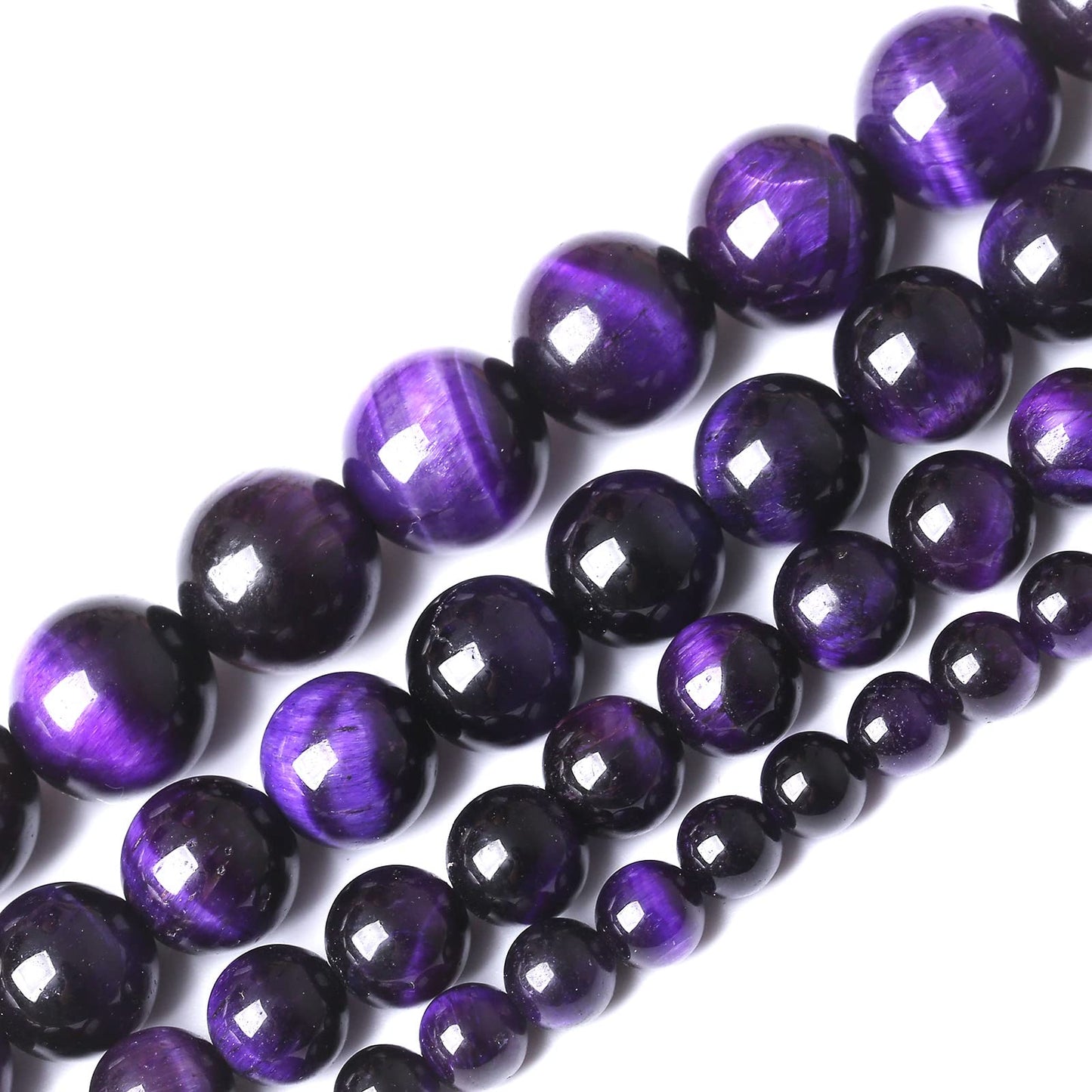 32PCS 12MM AAA Purple Tiger Eye Stone Beads Natural Gemstone Bead Crystal Healing Energy Jewelry Making DIY 15 inches