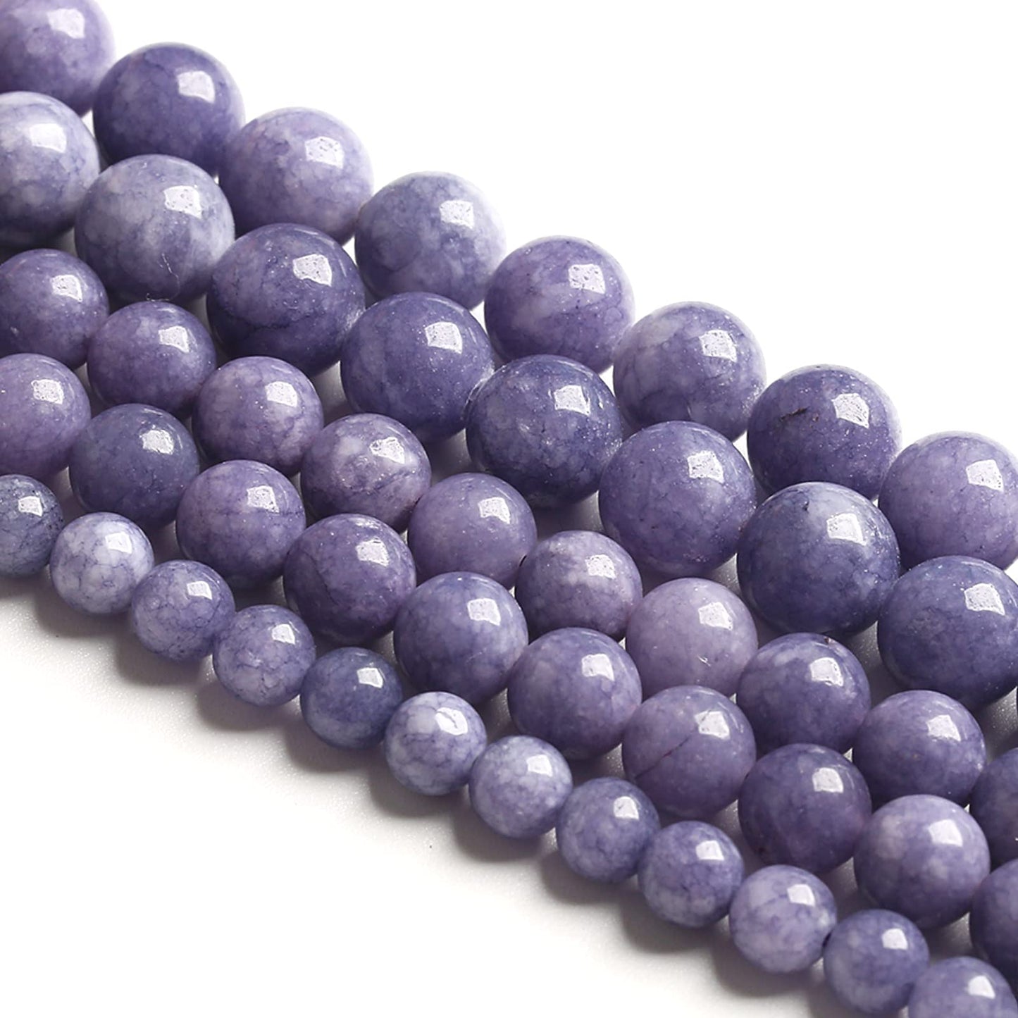 4MM 86PCS Lavender Purple Chalcedony Stone Loose Beads for Jewelry Making DIY Bracelet Necklace
