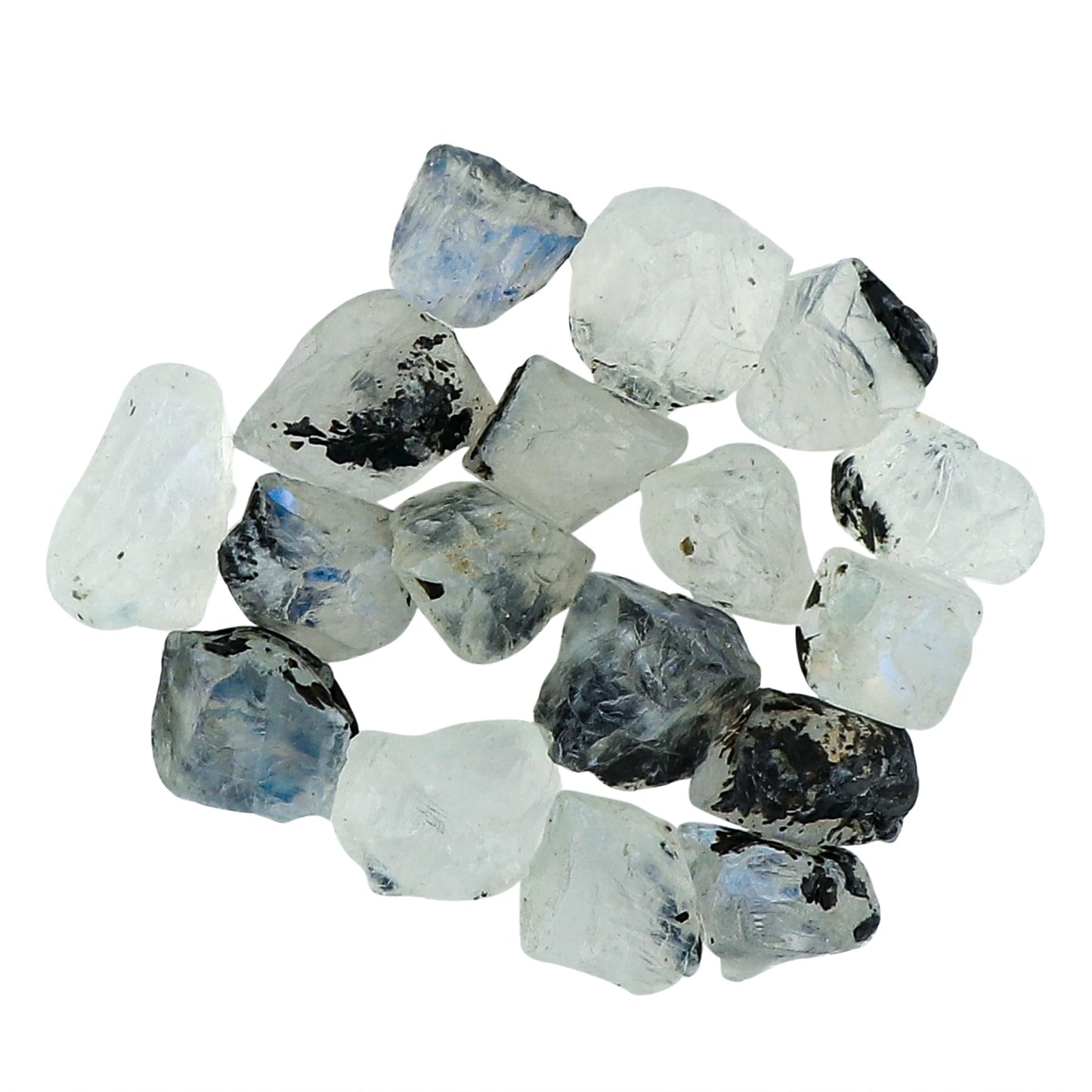 CRYSTALIS 50 cts Natural Tourmilated Black Moonstone Loose Gemstone Wholesale Bulk Rough Jewelry Making Supply, Chakra & Healing Raw Stones, Wire Wrapping, DIY, Gem Collection, DIY Practice Stones
