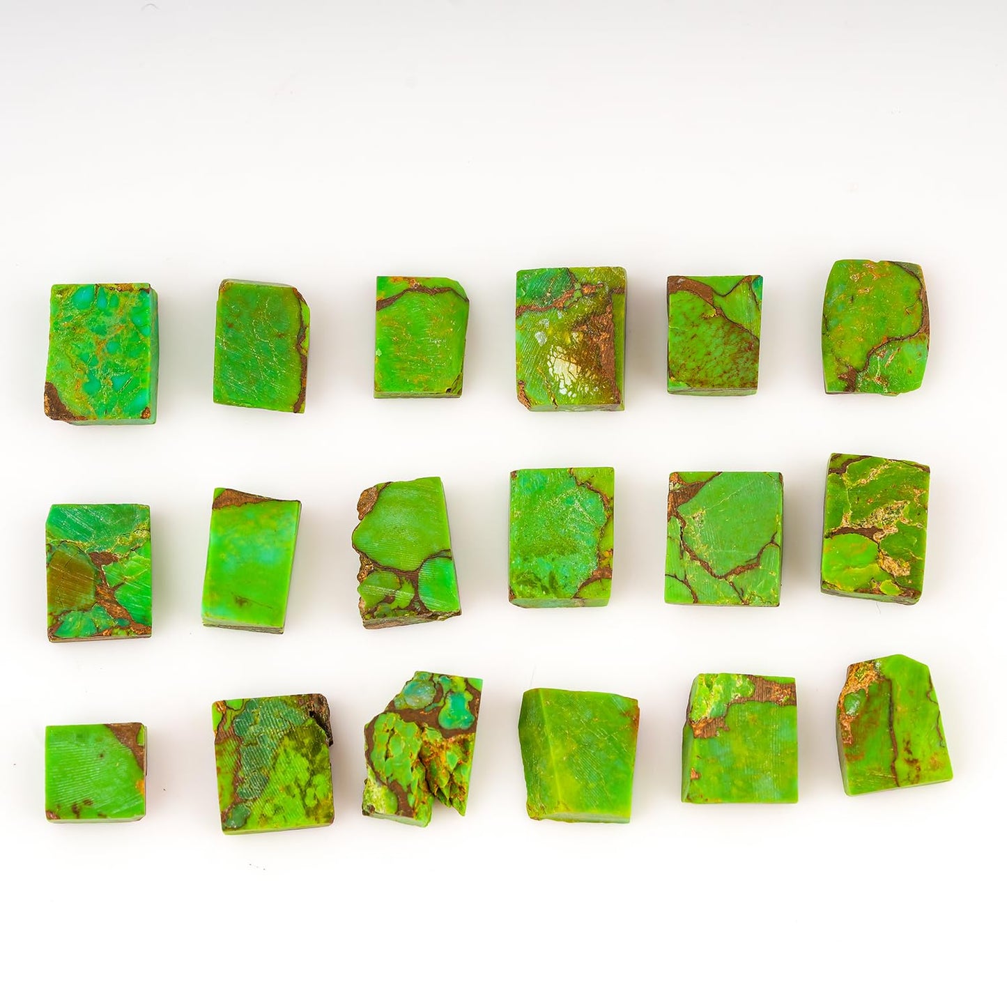 ColouredRocks 50 carats Green Copper Turquoise Crystals, Raw Stones, Rough Gemstones, Jewelry Making Supply, Cabbing, Polishing, Cutting, DIY, Crafts (15+pcs) (8-12mm)