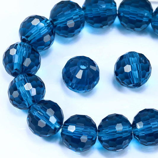 Dowarm 100PCS 8MM Crystal Glass Beads for Jewelry Making, Faceted Crystal Beads for Crafts Bracelet Wind Chimes Suncatcher, #5003 Rondelle Spacer Beads, Loose Gemstones, Malachite Blue