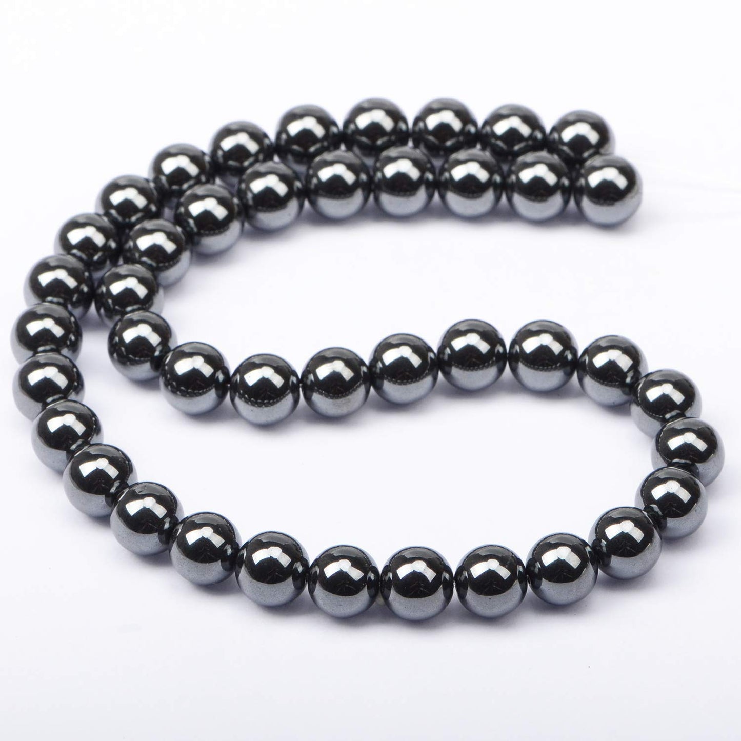 AD Beads Natural Gemstone Round Loose Beads 15" for Bracelet Necklace Earrings Jwelery Making Crafts DIY (10mm, Black Hematite)