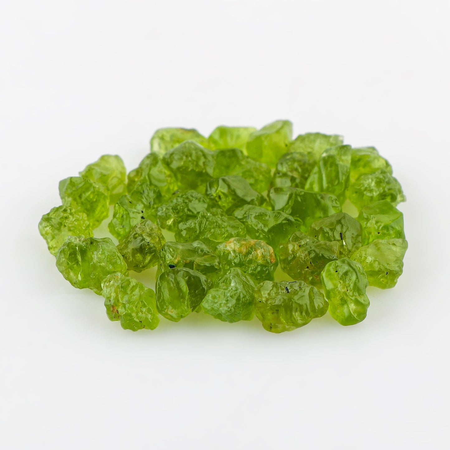 CRYSTALINES (50cts) Natural Raw Peridot Gemstones, Wholesale Rough Stones, DIY Craft-Jewelry Making, Healing Crystals, August Birthstone, Loose Bulk Supplies, Gem Collection (16-18pcs)