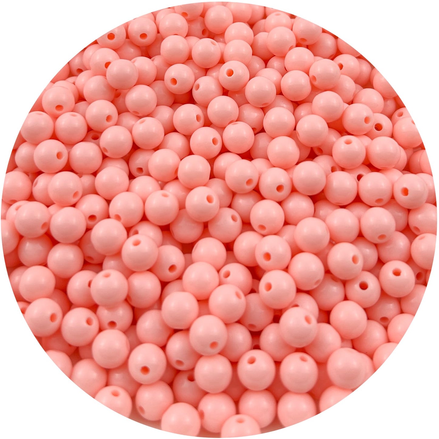 Mulutoo 1000Pieces 6MM Acrylic Round Beads Round Acrylic Balls Chunky Beads Smooth Spacer Plastic Pastel Beads Craft Beads for Necklace and Bracelet Making Crafting Supplies(179-pale Pink)