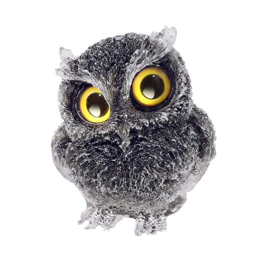 mookaitedecor Black Obsidian Owl Statue Sculpture Stone, Carved Animals Night Owl Figurine Crystal Ornament for Desktop Office Home Decor