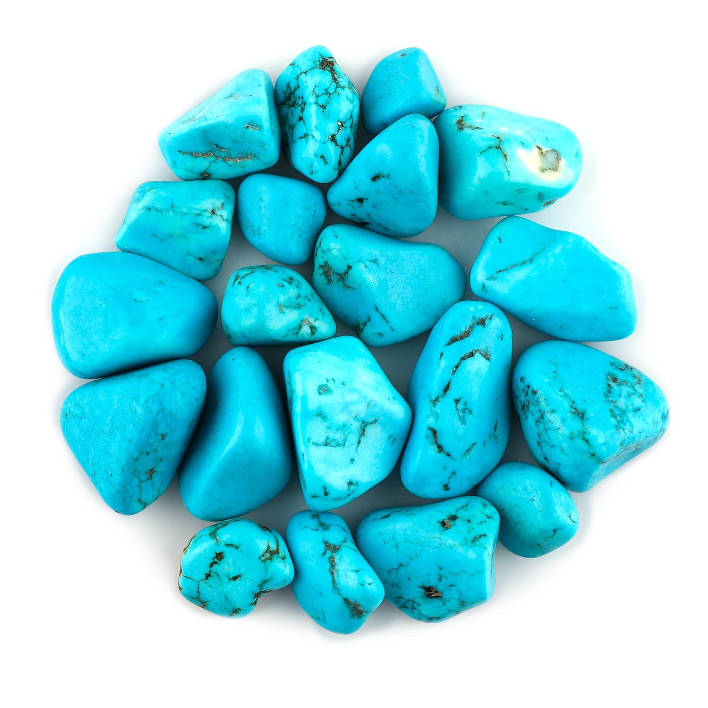 GEMKORA Pack of 2, Raw Blue Turquoise Stone, Tumbled Loose Gemstone Crystals, Wholesale Bulk Lot, Rough Crystals, Turquoise Rock, Jewelry Making Supply, DIY, Crafts, (14-18mm)