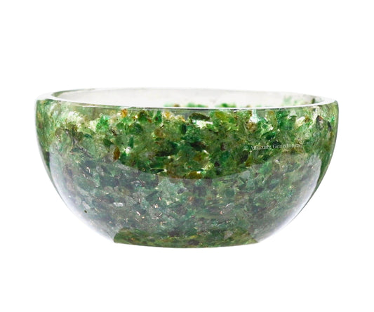 Amazing Gemstone Green Aventurine Orgonite Orgone Crystal Gemstone Bowl - 2" Orgonite Green Aventurine Crystal Bowl for Meditation, Crystals and Healing Stones Gift and Protection