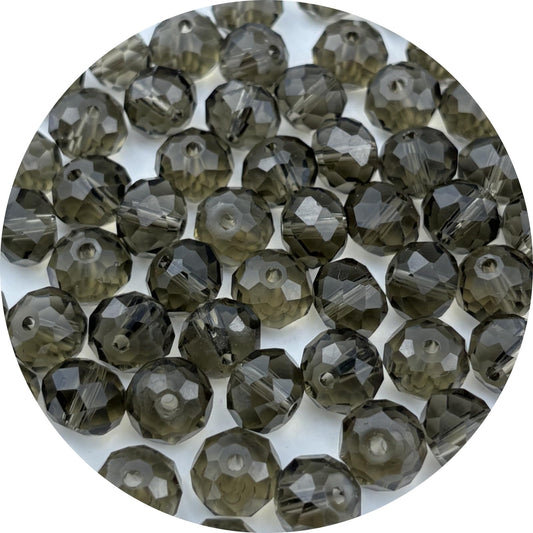 YUEXIGO 500pcs 4mm Crystal Glass Beads for Jewelry Making, Faceted Rondelle Glass Spacer Beads for Wind Chimes Bracelet Earring Necklace DIY Craft(Gray)
