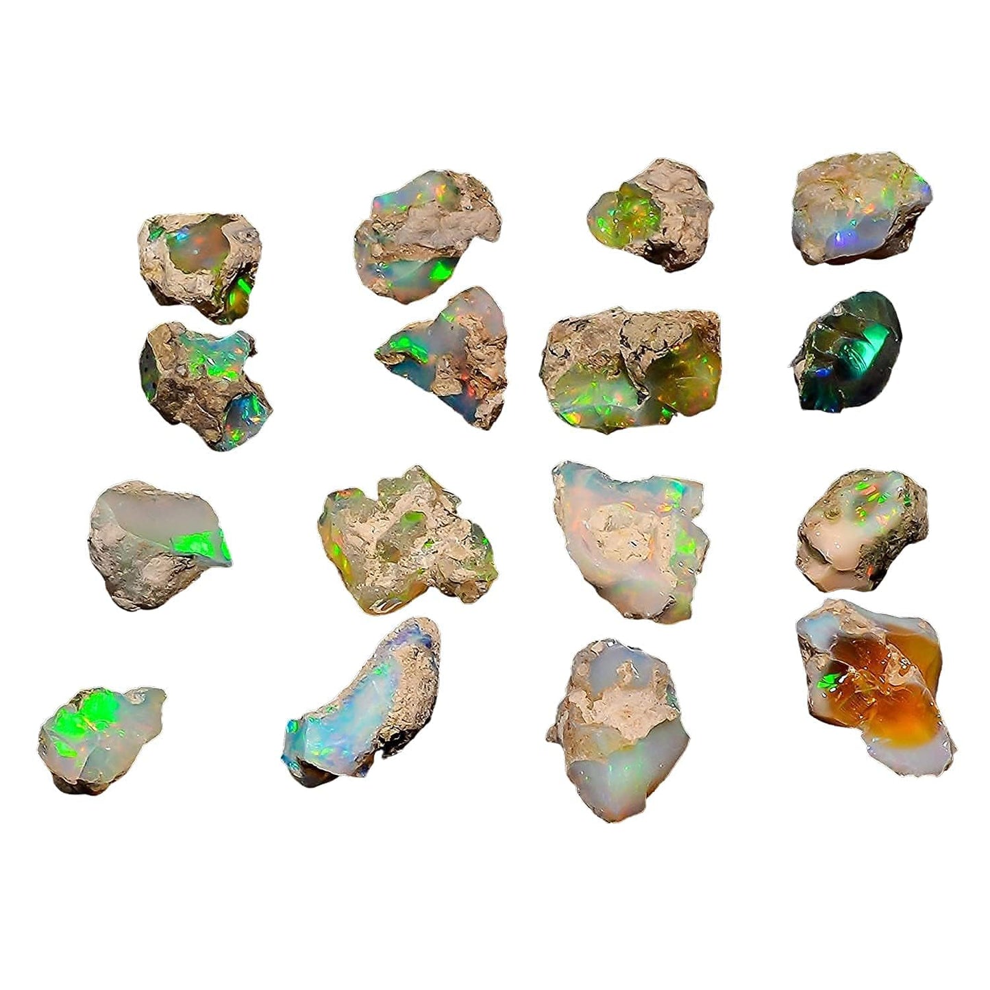 GEMKORA 30 cts, 5-6pcs, Ethiopian Raw Opal Gemstone Rough Crystals Natural Healing Rock Gift, Jewelry Making Supply, Art-Crafts-DIY Stone, A+ Grade [15-20 mm]