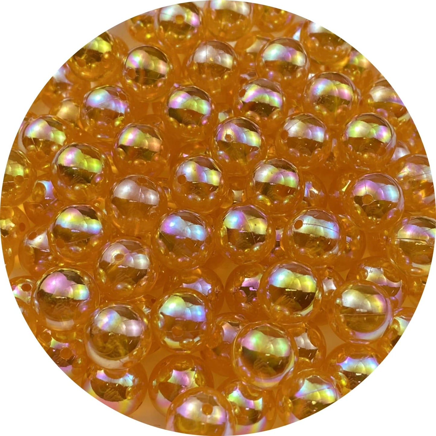 400pcs Acrylic Round Beads 8mm AB Colors Craft Beads Round Spacer Beads with Holes for Earring Bracelet Necklace Key Chains Jewelry Making(Orange AB)