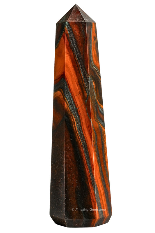 Amazing Gemstone Red Tiger Eye Crystal Towers - Natural Healing Crystal Point Obelisk for Reiki Healing and Crystal Grid (2" to 3" INCH)