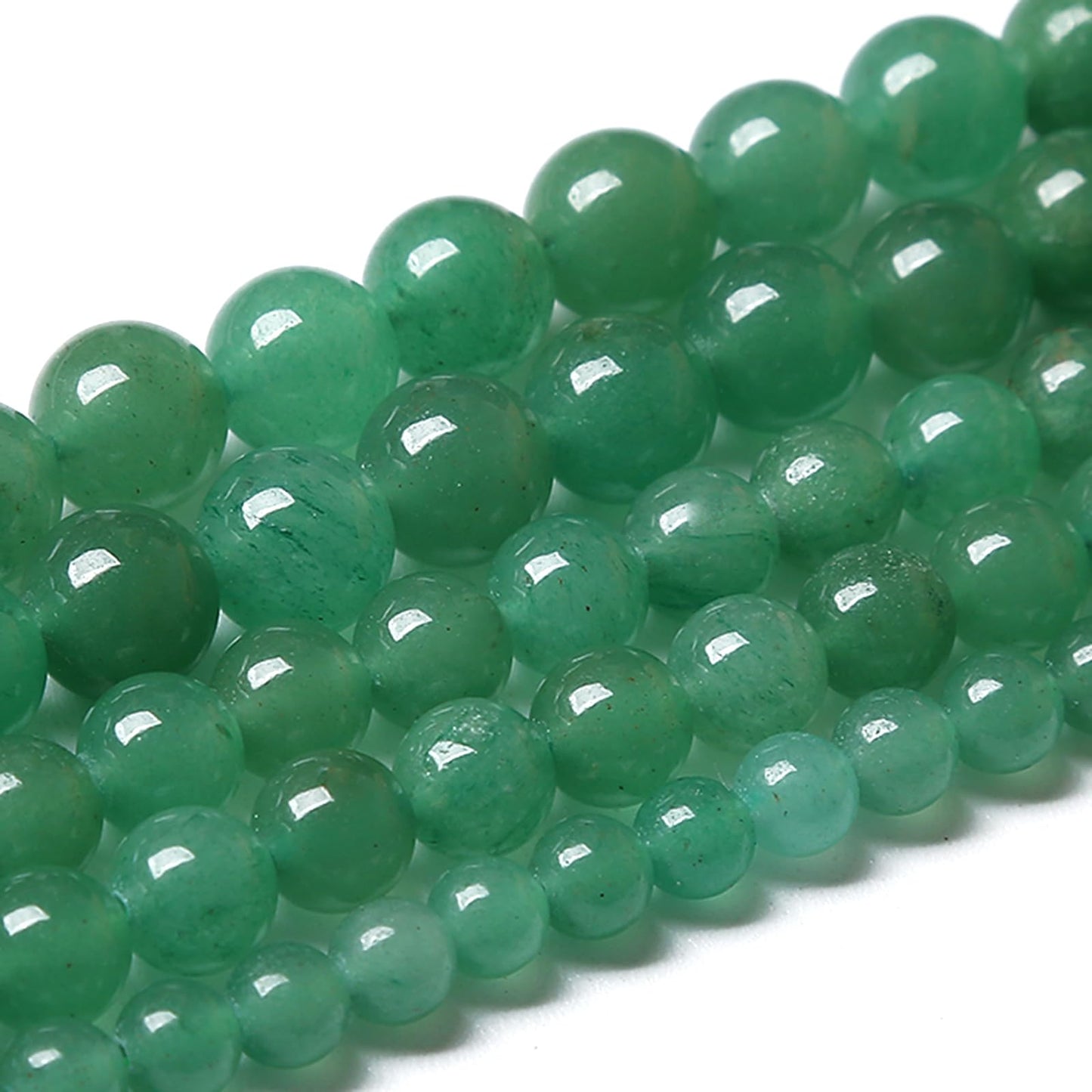 180PCS 4MM Natural Green Aventurine Beads Natural Gemstone Crystal Energy Stone Beads for Jewelry Making DIY Bracelet Necklace 2 Strand 32"