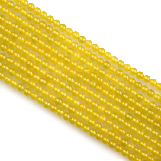 MJDCB 320pcs Natural Small Stone Beads 2mm Yellow Agate Round Smooth Loose Gemstone Bead for Jewelry Making Bracelets Earrings Necklaces Accessories