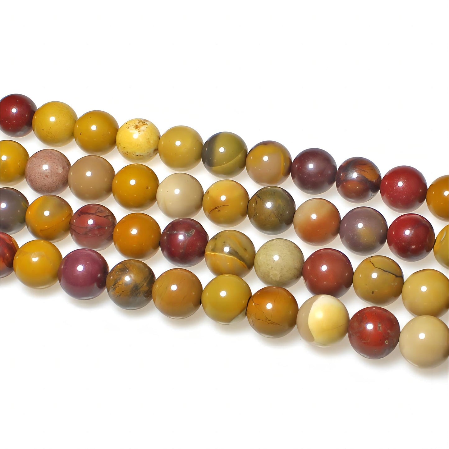 MJDCB Natural Stone Beads Moonkaite Jasper Egg Huangshi Round Loose Beads for Jewelry Making DIY Bracelet Necklace (4mm)
