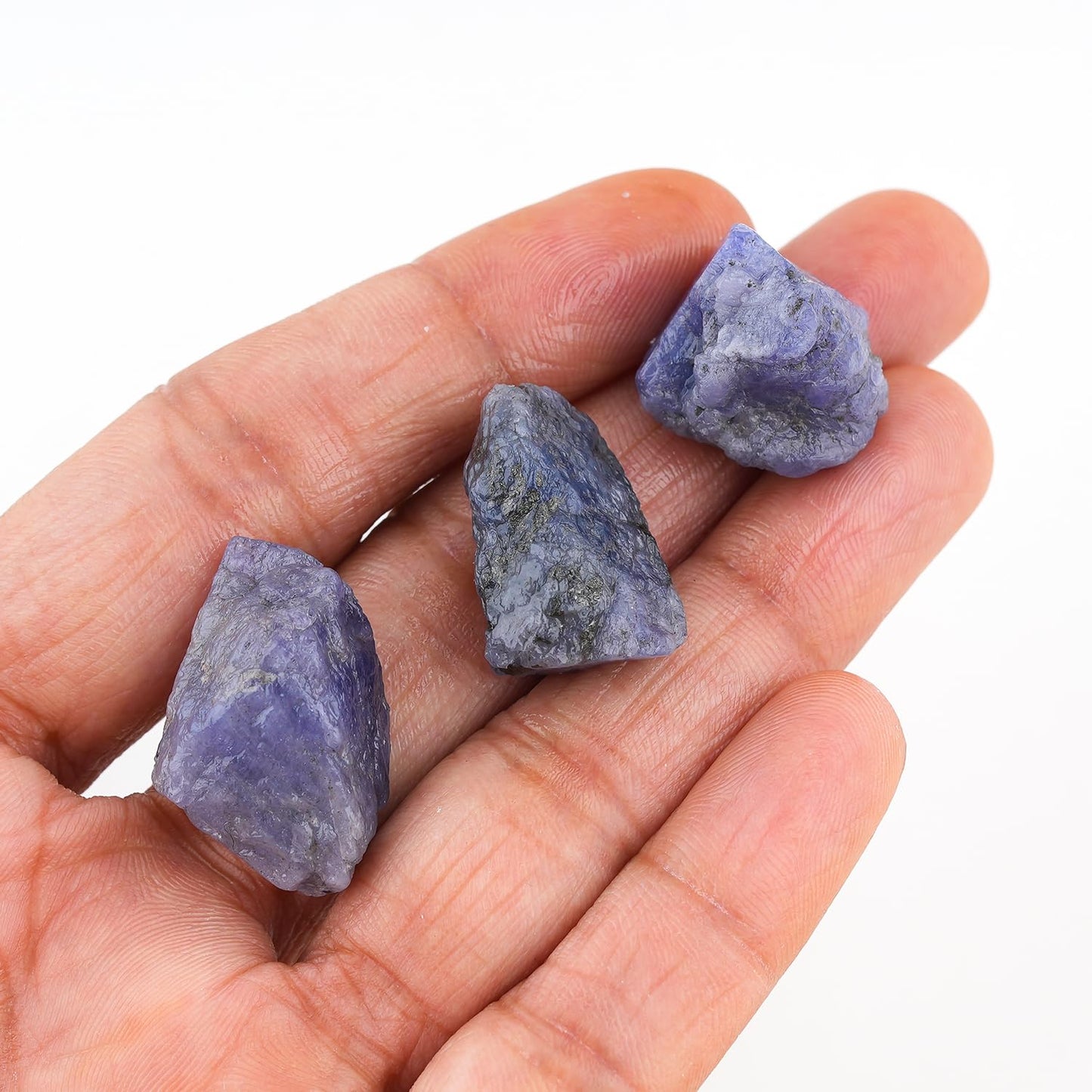 ColouredRocks 3 pcs. TANZANITE Crystals, Raw Stones, Rough Gemstones, Jewelry Making Supply, Cabbing, Polishing, Cutting, DIY, Crafts (100 carats.) (15-20 mm.)