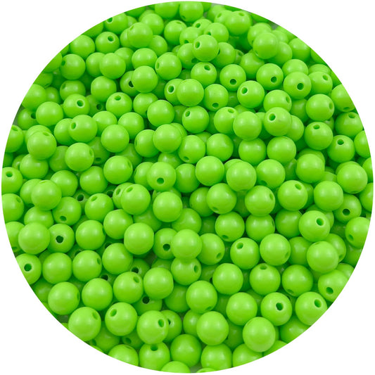 Mulutoo 200Pieces 10MM Acrylic Round Beads Round Acrylic Balls Chunky Beads Smooth Spacer Plastic Pastel Beads Craft Beads for Necklace and Bracelet Making Crafting Supplies(197-fruit Green)